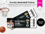 Editable Basketball Ticket Template: Printable Surprise Gift (Digital Download)