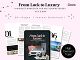 From Lack to Luxury PLR Ebook Template | Money Mindset Makeover Guide for Resale