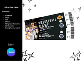 Editable Basketball Ticket Template: Printable Surprise Gift (Digital Download)