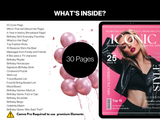 Editable Birthday Magazine Template: Fun Party Keepsake (Canva Template)