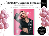 Editable Birthday Magazine Template: Fun Party Keepsake (Canva Template)