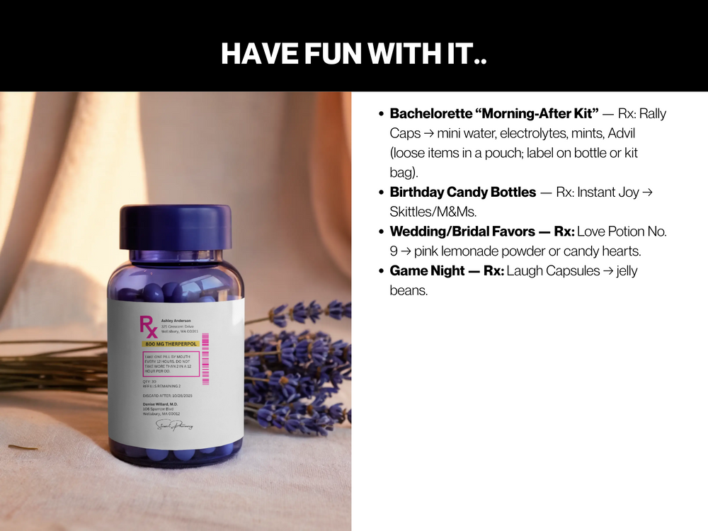 Editable RX Label Template: Custom Prescription Bottle Labels (Digital Download)