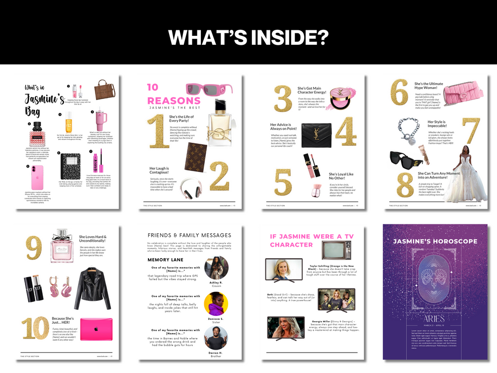 Editable Birthday Magazine Template: Fun Party Keepsake (Canva Template)