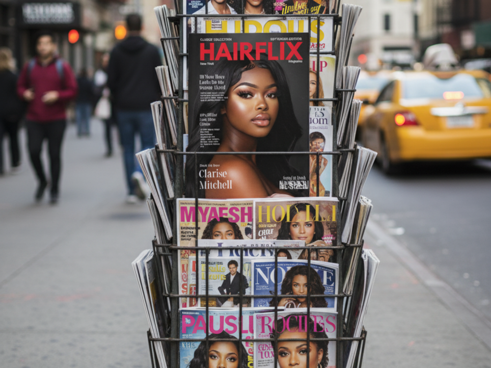 Hair Salon Magazine Cover Template: Editable Canva Flyer (Digital Download)