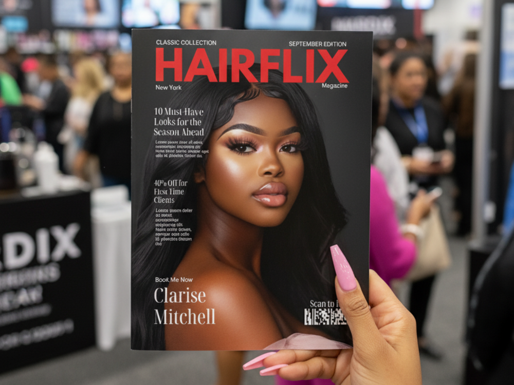 Hair Salon Magazine Cover Template: Editable Canva Flyer (Digital Download)