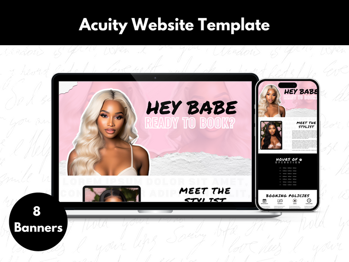 Acuity Website Template- Blush + Black