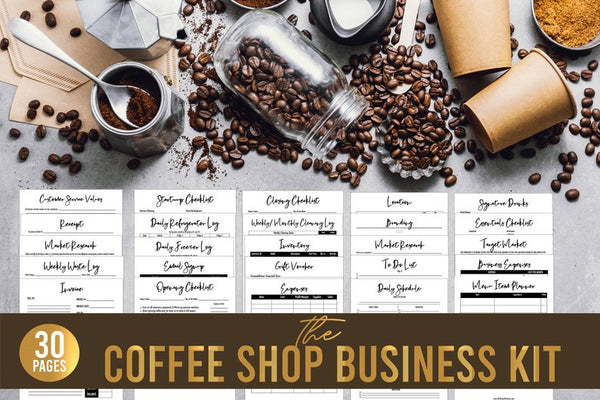 Coffee Shop Business Kit, Coffee Barista Forms, Coffee Shop Business Forms,  Printable Forms, Small Business Forms, Starting a Business 